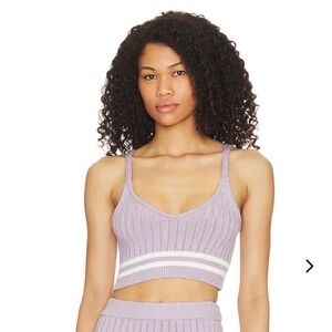 Lovers + Friends Lilac Ribbed Knit Top